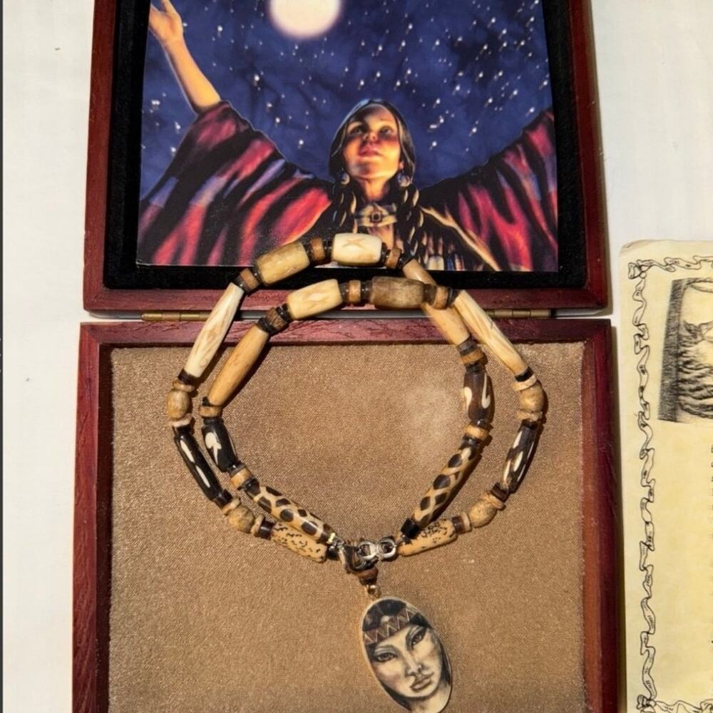 Vintage bone hairpipe native Necklace